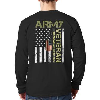 Us Army Proud Army Veteran United States Army Back Print Long Sleeve T-shirt | Mazezy