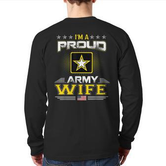 Us Army Proud Us Army Wife Military Veteran Pride Back Print Long Sleeve T-shirt | Mazezy
