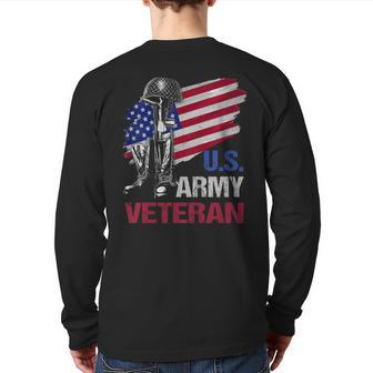 US Army Veteran Defender Of Liberty 4Th July Day T Shirt Back Print Long Sleeve T-shirt | Mazezy