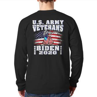 Us Army Veterans For Biden Vote Joe Biden 2020 Antitrump Back Print Long Sleeve T-shirt | Mazezy CA