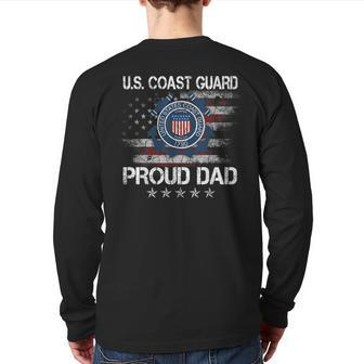 Us Coast Guard Proud Dad Uscg Veterans Day For Dad Back Print Long Sleeve T-shirt | Mazezy