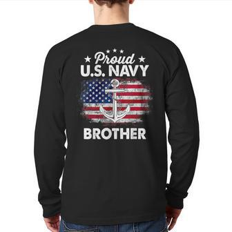 Us Na Vy Proud Brother Proud Us Na Vy Brother Veteran Day Back Print Long Sleeve T-shirt | Mazezy