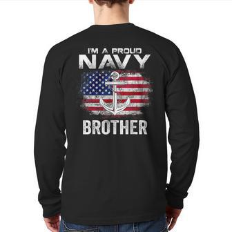 Us Navy Proud Brother Proud Us Navy Brother For Veteran Day Back Print Long Sleeve T-shirt | Mazezy