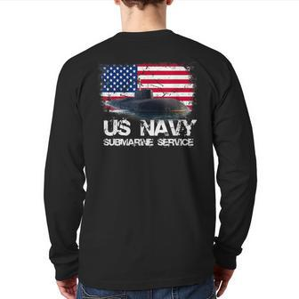 Us Navy Submarine Service Us Navy Veteran Back Print Long Sleeve T-shirt | Mazezy UK