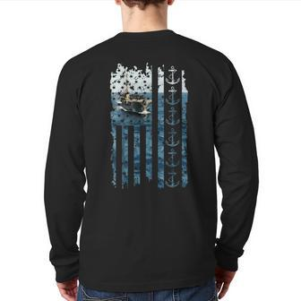 Us Navy Veteran Veterans Day Father's Day Back Print Long Sleeve T-shirt | Mazezy