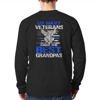 Us Navy Veterans Make The Best Grandpas Father's Day Back Print Long Sleeve T-shirt | Mazezy