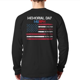 Usa American Flag Memorial Day Murph 2023 Veteran Workout Back Print Long Sleeve T-shirt | Mazezy DE