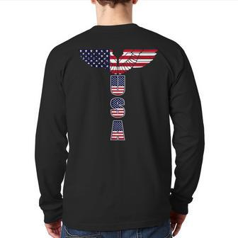 Usa Bald Eagle Wings 4Th Of July Veterans Usa Back Print Long Sleeve T-shirt | Mazezy