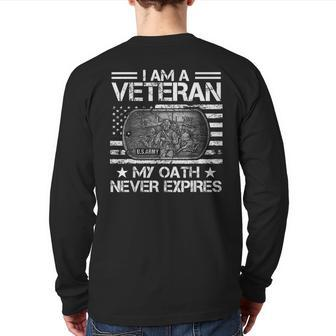 Usarmy Veteran For Veteran Day Idea Back Print Long Sleeve T-shirt | Mazezy