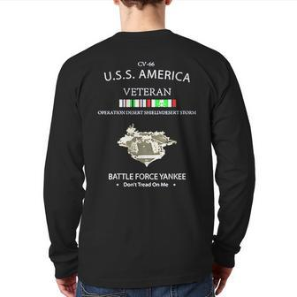 Uss America Desert Storm Veteran Back Print Long Sleeve T-shirt | Mazezy