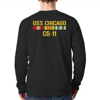 Uss Chicago Cg11 Vietnam Veteran Back Print Long Sleeve T-shirt | Mazezy