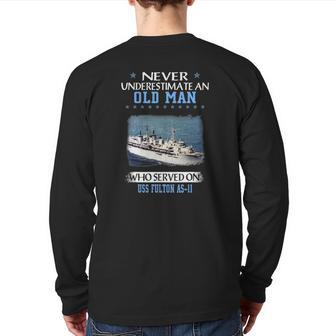 Uss Fulton As-11 Veterans Day Father Day Back Print Long Sleeve T-shirt | Mazezy