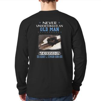 Uss Henry L Stimson Ssbn-655 Submarine Veterans Father Day Back Print Long Sleeve T-shirt | Mazezy