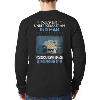 Uss Independence Cv62 Aircaft Carrier Veteran Father Day Back Print Long Sleeve T-shirt | Mazezy