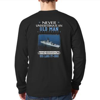 Uss Lang Ff 1060 Veterans Day Father Day Back Print Long Sleeve T-shirt | Mazezy