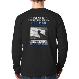 Uss Los Angeles Ssn 688 Submarine Veterans Day Father's Day Back Print Long Sleeve T-shirt | Mazezy