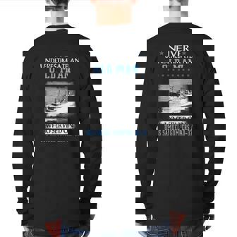 Uss Samuel Gompers Ad-37 Veterans Day Father Day Back Print Long Sleeve T-shirt | Mazezy