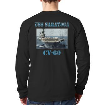 Uss Saratoga Cv60 Proud Navy Veteran Back Print Long Sleeve T-shirt | Mazezy