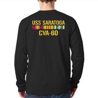 Uss Saratoga Cva60 Vietnam Veteran Back Print Long Sleeve T-shirt | Mazezy