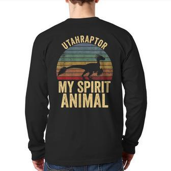 Utahraptor Is My Spirit Animal Dinosaur Lovers Utah Back Print Long Sleeve T-shirt - Monsterry