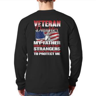 Vereran Vietnam Veteran Daughter Back Print Long Sleeve T-shirt | Mazezy