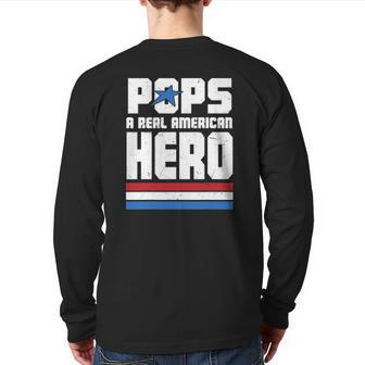 Veteran 365 Pops Real American Hero Tee Father's Day Men Back Print Long Sleeve T-shirt | Mazezy