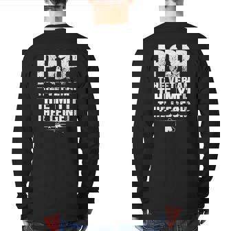 Veteran 365 Vintage Pop Veteran The Legend Tee Father's Day Back Print Long Sleeve T-shirt | Mazezy