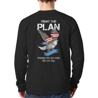 Veteran American Flag Eagle Trust The Plan Military Back Print Long Sleeve T-shirt | Mazezy