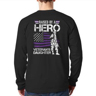 Veteran Daughter Month Of The Military Child Army Kids Back Print Long Sleeve T-shirt | Mazezy