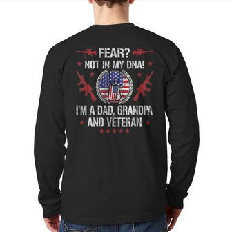 Veteran Grandpa Usa Flag Veteran Back Print Long Sleeve T-shirt | Mazezy
