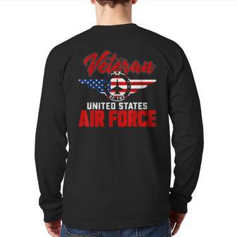 Veteran Of The United States Us Air Force Usaf Back Print Long Sleeve T-shirt | Mazezy