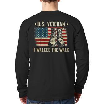 Veteran Of United States Us Army American Flag Vintage Back Print Long Sleeve T-shirt | Mazezy UK