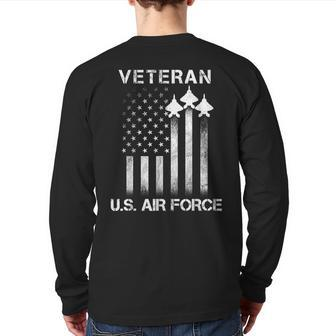 Veteran Of The Us Air Force Patriotic Usa Flag Usaf Back Print Long Sleeve T-shirt | Mazezy