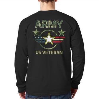 Veterans Day Us Army Veteran Military Army Soldiers Dad Back Print Long Sleeve T-shirt | Mazezy
