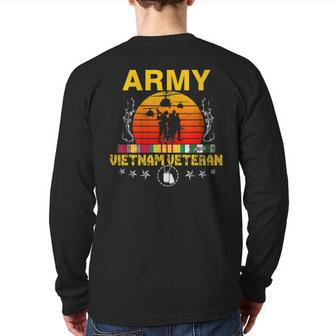 Vietnam Veteran Army Proud Vietnam Veteran's Back Print Long Sleeve T-shirt | Mazezy