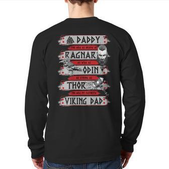 Viking Saying For The Best Viking Dad On Back Back Print Long Sleeve T-shirt | Mazezy