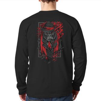 Vintage 1920S Mafia Real Gorilla Gangster T Back Print Long Sleeve T-shirt - Monsterry UK