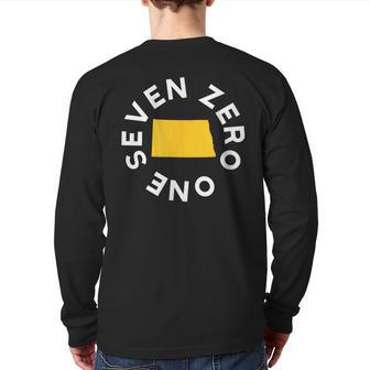 Vintage 701 Seven Zero One North Dakota Area Code Back Print Long Sleeve T-shirt - Monsterry DE