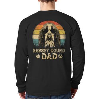 Vintage Basset Hound Dad Dog Lovers Father's Day Back Print Long Sleeve T-shirt | Mazezy