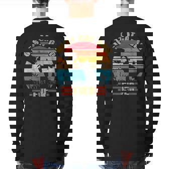 Vintage Best Cat Dad Ever Retro 70S 80S Style Distressed Back Print Long Sleeve T-shirt | Mazezy