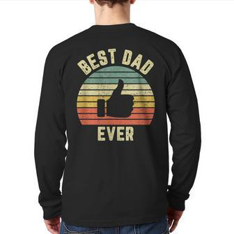Vintage Best Dad Ever Fathers Day Holiday T Back Print Long Sleeve T-shirt | Mazezy