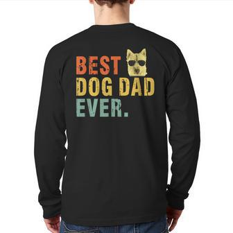 Vintage Best Dog Dad Ever T Norwich Terrier Back Print Long Sleeve T-shirt | Mazezy