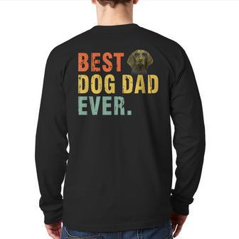 Vintage Best Dog Dad Ever T Vizsla Back Print Long Sleeve T-shirt | Mazezy