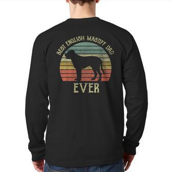 Vintage Best English Mastiff Dad Ever English Mastiff Lovers Back Print Long Sleeve T-shirt | Mazezy