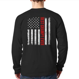 Vintage Best Grampy Ever American Flag Father's Day Back Print Long Sleeve T-shirt | Mazezy