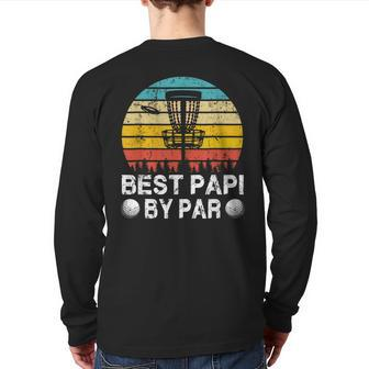Vintage Best Papi By Par Disc Golf Golfer Fathers Day Back Print Long Sleeve T-shirt | Mazezy