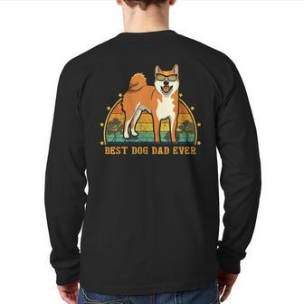 Vintage Best Shiba Inu Dog Dad Ever Dog Lover Back Print Long Sleeve T-shirt | Mazezy