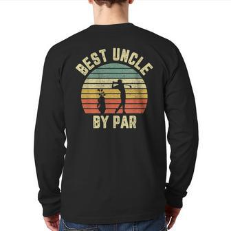 Vintage Best Uncle By Par Golfing Uncle Back Print Long Sleeve T-shirt - Monsterry AU