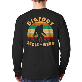 Vintage Bigfoot Stole My Weed 420 Marijuana Men Back Print Long Sleeve T-shirt - Monsterry AU