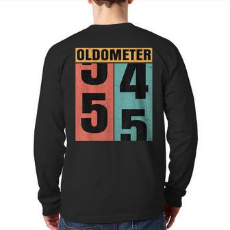 Vintage Car Lover Odometer 55 Years Old 55Th Birthday Back Print Long Sleeve T-shirt - Monsterry AU